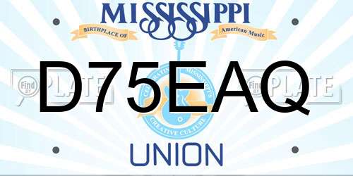 D75EAQ Mississippi License Plate
