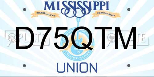 D75QTM Mississippi License Plate