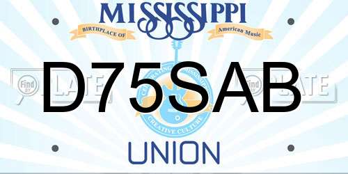 D75SAB Mississippi License Plate