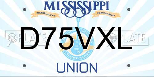 D75VXL Mississippi License Plate