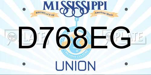 D768EG Mississippi License Plate