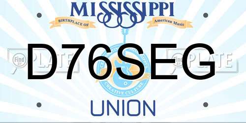 D76SEG Mississippi License Plate