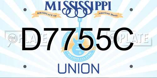 D7755C Mississippi License Plate
