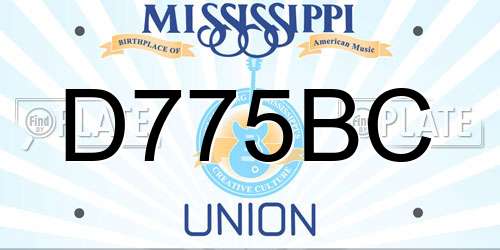 D775BC Mississippi License Plate