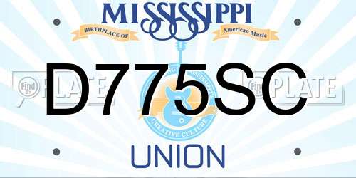 D775SC Mississippi License Plate