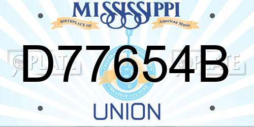 D77654B Mississippi License Plate