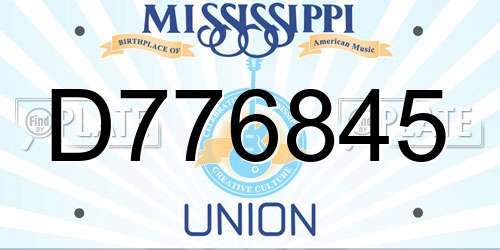 D776845 Mississippi License Plate