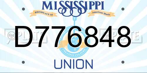 D776848 Mississippi License Plate