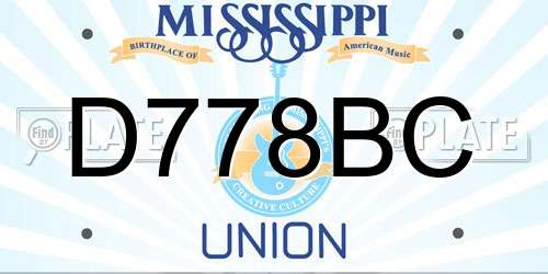 D778BC Mississippi License Plate