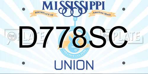 D778SC Mississippi License Plate