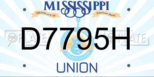 D7795H Mississippi License Plate