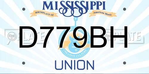 D779BH Mississippi License Plate