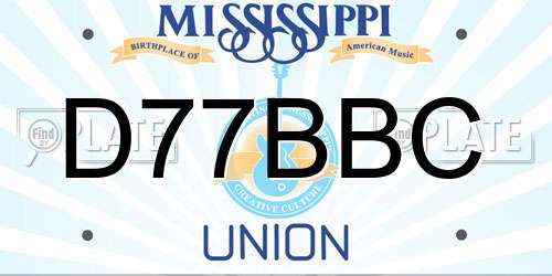 D77BBC Mississippi License Plate