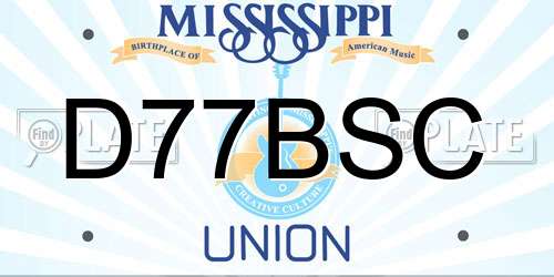 D77BSC Mississippi License Plate