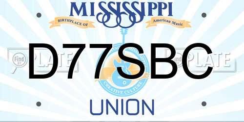 D77SBC Mississippi License Plate