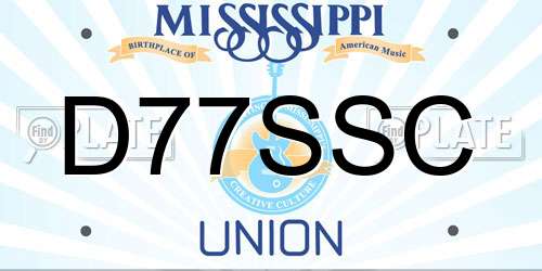 D77SSC Mississippi License Plate