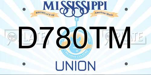 D780TM Mississippi License Plate