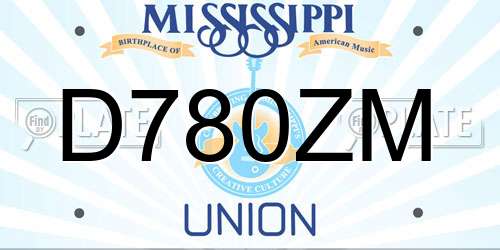 D780ZM Mississippi License Plate