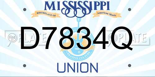 D7834Q Mississippi License Plate