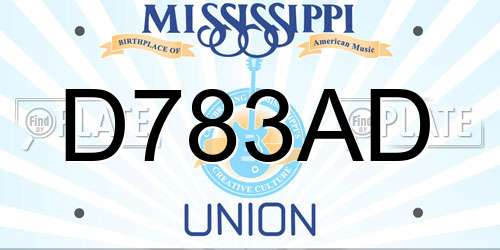 D783AD Mississippi License Plate