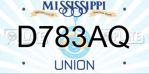 D783AQ Mississippi License Plate