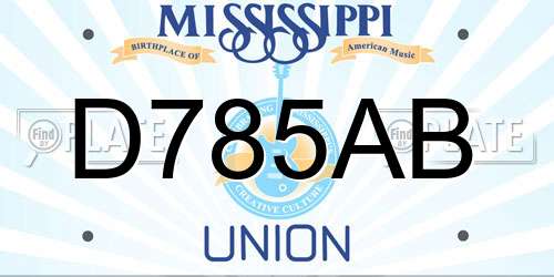 D785AB Mississippi License Plate