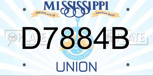 D7884B Mississippi License Plate