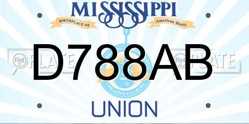 D788AB Mississippi License Plate