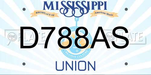 D788AS Mississippi License Plate
