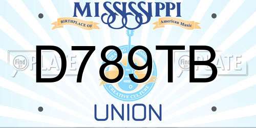 D789TB Mississippi License Plate