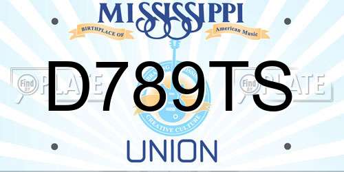D789TS Mississippi License Plate