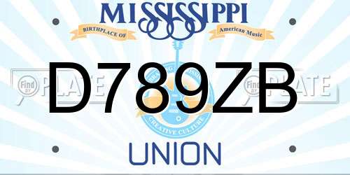 D789ZB Mississippi License Plate