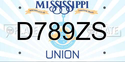 D789ZS Mississippi License Plate
