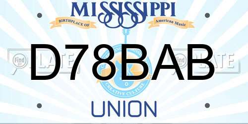 D78BAB Mississippi License Plate