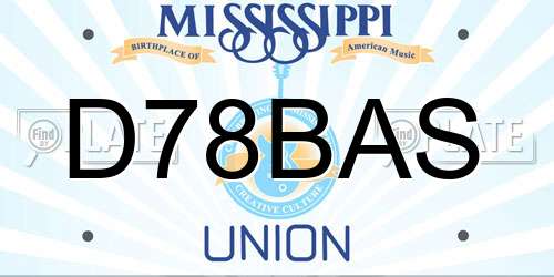 D78BAS Mississippi License Plate