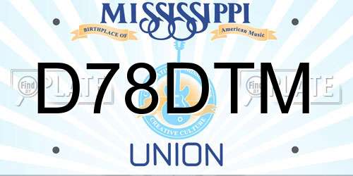 D78DTM Mississippi License Plate