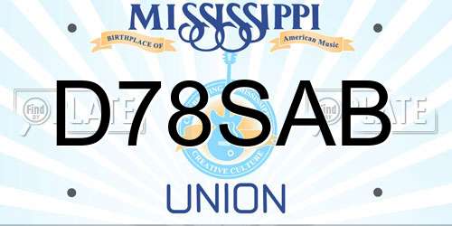 D78SAB Mississippi License Plate