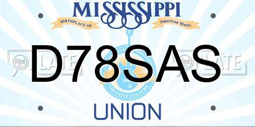 D78SAS Mississippi License Plate