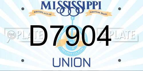 D7904 Mississippi License Plate