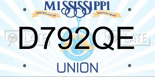 D792QE Mississippi License Plate
