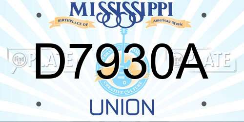 D7930A Mississippi License Plate