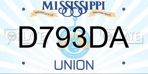 D793DA Mississippi License Plate