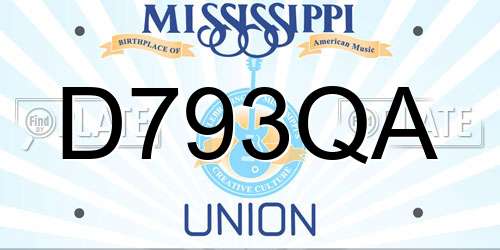 D793QA Mississippi License Plate