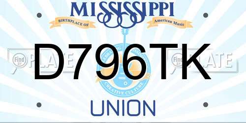 D796TK Mississippi License Plate