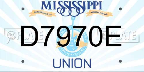 D7970E Mississippi License Plate