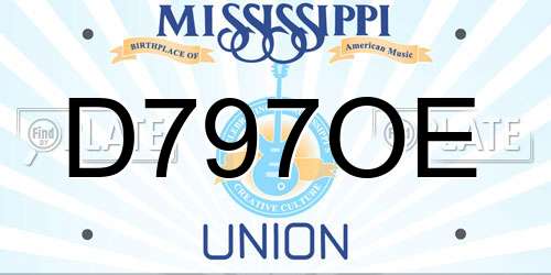 D797OE Mississippi License Plate