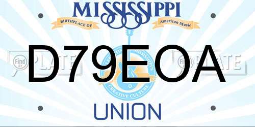 D79EOA Mississippi License Plate