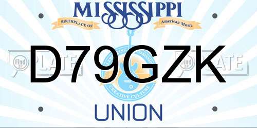 D79GZK Mississippi License Plate