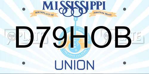 D79HOB Mississippi License Plate