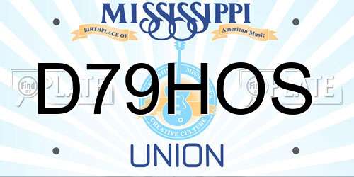 D79HOS Mississippi License Plate